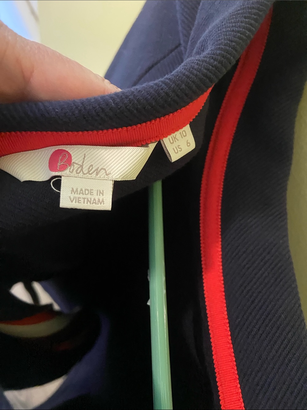 Boden Navy Top with Multicolor Stripe Detail - Picture 2 of 3